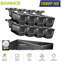1080P Überwachungskamera Set Aussen,16CH 8 Kameras Nachtsicht Fernzugriff Email Alarm,4TB - Sannce 1080P Überwachungskamera Set Aussen,16CH 8 Kameras Nachtsicht Fernzugriff Email Alarm,4TB - Sannce von SANNCE