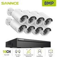 4K Überwachungskamera Set nvr 8×Kameras Smart ir Nachtsicht Wasserdichtigkeit Videoüberwachungssets - Sannce von SANNCE
