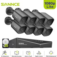 5-in-1 8CH 1080p dvr CCTV-Sicherheitskamerasystem mit 1080p hd kabelgebundenen Überwachungskameras für den Innen- und Außenbereich, Heim-CCTV-Kits, 8 von SANNCE