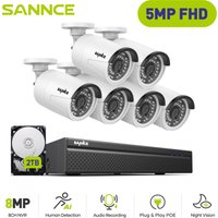 5MP Kit de Vidéosurveillance Exterieure 6×IP Caméras Smart ir Vision Nocturne H.265+ PoE Système de Caméra de Sécurité 2TB - Sannce von SANNCE