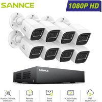 8CH 1080P Überwachungskamera Aussen Set DVR,8x2MP Bullet Kameras Sicherheitskamerasystem Bewegungserkennung Fernzugriff - Sannce von SANNCE