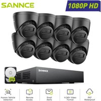 8CH 1080P Überwachungskamera Set Aussen,8x2MP Turret Kameras, Sicherheitskamerasystem mit Nachtsicht Fernzugriff,2TB - Sannce von SANNCE