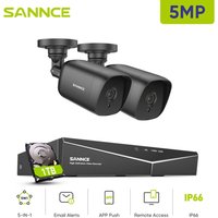 8CH Video Überwachungskamera 5MN dvr 2×5MP Kamera ir Nachtsicht Wasserdichtes IP66 Fernzugriffs Überwachungsset System - 1TB hdd - Sannce von SANNCE