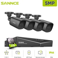 Sannce - 8CH Video Überwachungskamera 5MN dvr 4×5MP Kamera Nachtsicht ir IP66 Wasserdichtes Fernzugriff Überwachungsset System – 2TB hdd von SANNCE