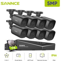 Sannce - 8CH Video Überwachungskamera 5MN dvr 8×5MP Kamera Wasserdichte ir Nachtsicht Fernzugriff Sicherheit Kamera System - 2TB hdd von SANNCE