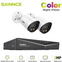 8CH Videoüberwachungssets dvr 1080P hd Voll Farbe Nachtsicht 2 Bullet Kamera Fernüberwachung Sicherheit Überwachung System - Sannce von SANNCE