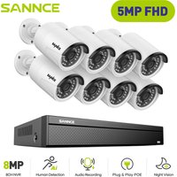 8MP Sicherheitssystem 16CH PoE nvr H.265, 8 ip cctv Kamera IP66 1080P Wasserdicht Outdoor/Indoor und E-Mail-Benachrichtigung - Sannce von SANNCE