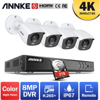 ANNKE 4K Ultra HD DVR-Überwachungskamerasystem mit 24/7 Vollfarb-Nachtsicht-CCTV-Überwachung im Innen- und Außenbereich mit zusätzlicher Beleuchtung von SANNCE