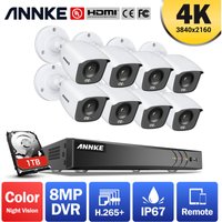 Annke 4K Ultra hd DVR-Überwachungskamerasystem mit 24/7 Vollfarb-Nachtsicht-CCTV-Überwachung im Innen- und Außenbereich mit zusätzlicher Beleuchtung von SANNCE