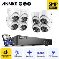Annke 5MP hd 5-in-1 8CH DVR-Überwachungskamerasystem mit 8 5MP PIR-Außenkameras - 2 tb Festplatte inklusive von SANNCE