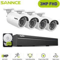 Kit de Vidéosurveillance Exterieure 3MP 4×IP Caméras Smart ir Vision Nocturne,Détection Mouvement Kit Caméra de Surveillance Filaire 4TB - Sannce Kit de Vidéosurveillance Exterieure 3MP 4×IP Caméras Smart ir Vision Nocturne,Détection Mouvement Kit Caméra de Surveillance Filaire 4TB - Sannce von SANNCE