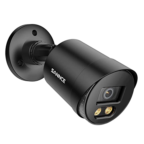 SANNCE 1080P TVI Bullet Outdoor-Überwachungskamera, Farb-Nachtsicht-Außenkamera mit 2 warmen Lichtern, IP66 wasserdicht für den Innen- und Außenbereich von SANNCE