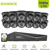 SANNCE 1080P Überwachungskamera Set 16CH DVR IR Nachtsicht Kamera Videoüberwachungsset Sicherheit System 2TB von SANNCE