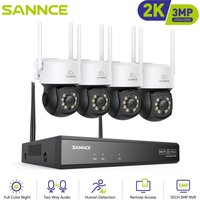 SANNCE 3MP WIFI Überwachungskamera System Sicherheitsschutz Nachtsicht Zwei Wege Sprach CCTV Kamera Videoüberwachungssets von SANNCE