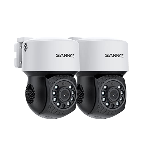 SANNCE PTZ Security IP Camera Outdoor Wireless 5MP Pan 350° Tilt 90° 20x Optical Zoom, Colour Night Vision, 2-way Audio, Auto Tracking, Works with Alexa, Human Detection, Include 12V/2A Power Adapter (Black) von SANNCE