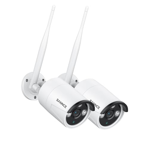 SANNCE 5MP WLAN Überwachungskamera 2 Stück mit Audioaufnehme, AI Human Detection IP66 Wasserdicht unterstützt Amazon Alexa von SANNCE