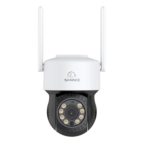 SANNCE 5MP WiFi Überwachungskamera, 16x Digitaler Zoom, 360-Grad Wireless Überwachungskamera, KI-Menschenerkennung, Arbeit mit Alexa, 2-Wege-Audio, Automatische Verfolgung von SANNCE