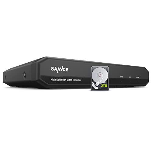 SANNCE 8CH 1080P DVR mit 2TB Festplatte 5-in-1 Videorecorder für Sicherheitskamera, 2MP Hybrid Recorder für Bewegungserkennung/E-Mail-Alarm/USB-Backup von SANNCE