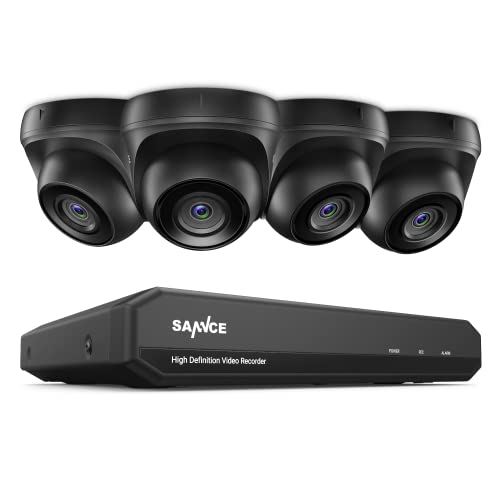 SANNCE 8CH 1080P Sicherheitskamerasystem 5-in-1 CCTV-DVR-Videorecorder mit 4 kabelgebundenen Sicherheitskameras mit 2 TB Festplatte, mit 100 Fuß Nachtsicht, Bewegungsalarm von SANNCE