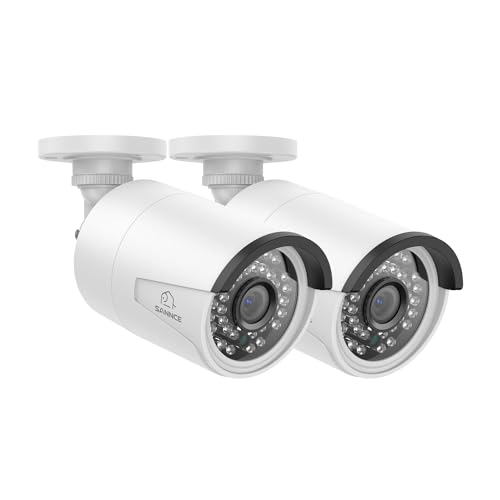 SANNCE 4K 8MP PoE Überwachungskameras für PoE NVR, 2 Stück Wetterfeste Außenkameras mit Intelligenten IR-LEDs, Nachtsicht, Bewegungserkennung, Einweg-Audio, Arbeit mit Alexa von SANNCE