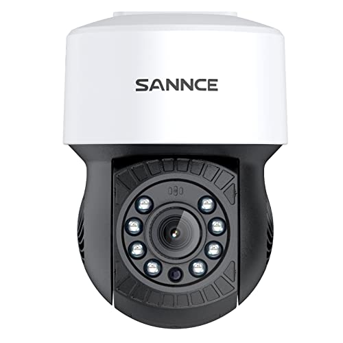 SANNCE PTZ Überwachungskamera für den Außen 1080P Analoge AHD Schwenkbare Dome Kamera Pan 350°/Tilt 90° mit Nachtsicht 30M, IP65 Wetterfest/Bewegungserkennung, unterstützt DVR mit Koaxialsteuerung von SANNCE