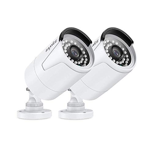 SANNCE PoE 5MP Überwachungsset, 2 Kameras für Innen und Außen, 36 Stück IR-LEDs, IP66, wetterfestes Metallgehäuse von SANNCE