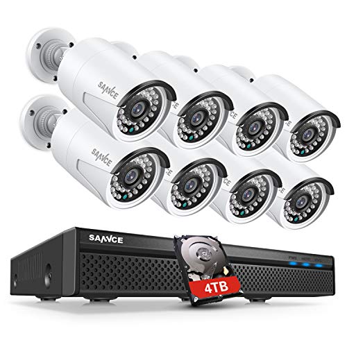 SANNCE PoE Überwachungskamera Set 8CH 5MP PoE NVR Recorder mit 4TB HDD 8x 2MP PoE IP Kamera Aussen Überwachungskamera System 24/7 Aufnahme,IR Nachtsicht von SANNCE