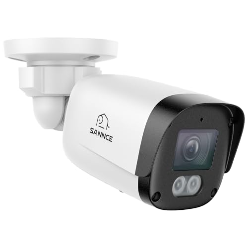 SANNCE Sicherheitskamera POE 5 MP CCTV mit Erkennung von Menschen/Fahrzeugen, bidirektionales Audio, Aufzeichnung der Außenüberwachung 24/7, intelligente Bewegungserkennung AI 2.0 von SANNCE