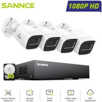 8CH 1080P Überwachungskamera Aussen Set DVR,4x2MP Bullet Kameras Sicherheitskamerasystem Bewegungserkennung Fernzugriff,1TB - Sannce von SANNCE