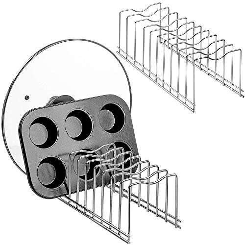 SANNO Topfdeckelhalter, Schrank Schublade Organisation Halter Küche Topf Deckel Rack Halter Organizer Küche Teller Aufbewahrung Organizer und Wäscheständer, Speisekammer 2 Stück von SANNO