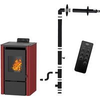 Pelletofen Anita 7,6 kW Bordeaux Sannover + Installationsset von SANNOVER