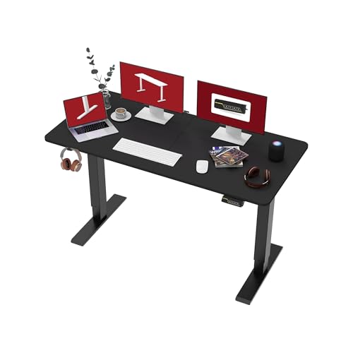 SANODESK 120 x 60 cm Höhenverstellbarer Schreibtisch Elektrisch 2-Fach-Teleskop mit Memory-Steuerung,Schnelle Montage (Schwarz) von SANODESK