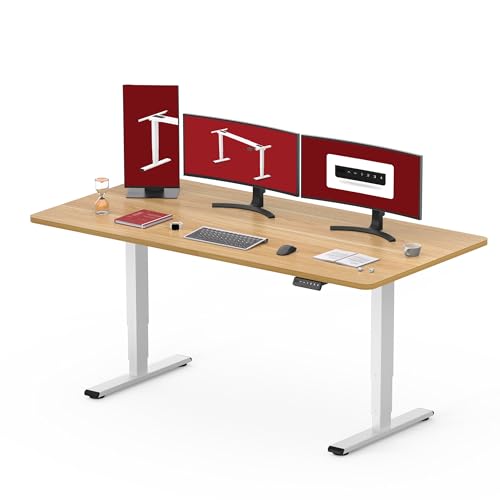 SANODESK EC4 elektrischer Schreibtisch höhenverstellbar (160x80cm) mit 2 Motoren höhenverstellbarer Schreibtisch Plus 3-Fach-Teleskop, mit Memory-Steuerung - Stehtisch von SANODESK