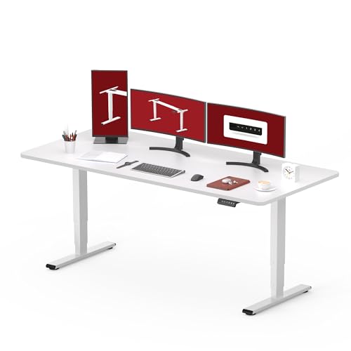 SANODESK EC4 Höhenverstellbarer Schreibtisch (180x80cm) mit 2 Motoren Elektrisch Schreibtisch Plus 3-Fach-Teleskop, mit Memory-Steuerung - Stehtisch von SANODESK