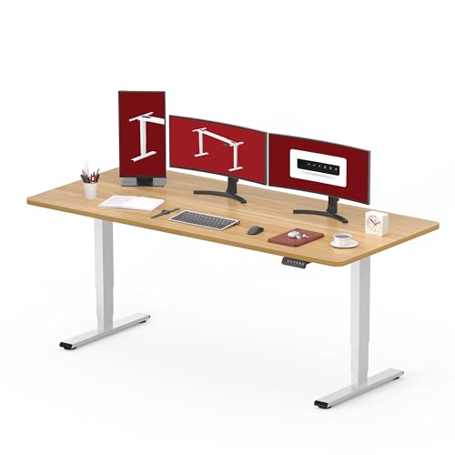 SANODESK EC4 Höhenverstellbarer Schreibtisch (180x80cm) mit 2 Motoren Elektrisch Schreibtisch Plus 3-Fach-Teleskop, mit Memory-Steuerung - Stehtisch von SANODESK