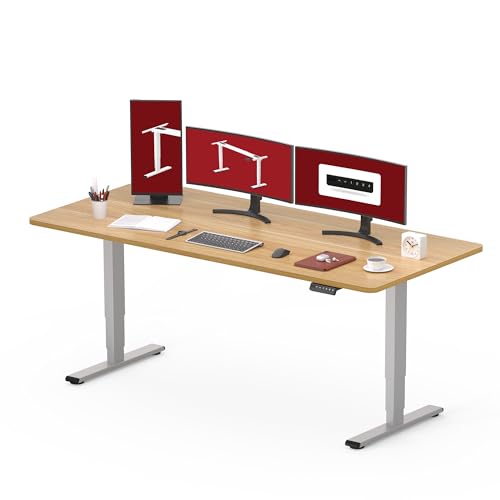 SANODESK EC4 Höhenverstellbarer Schreibtisch (180x80cm) mit 2 starken Motoren Elektrisch Schreibtisch Plus 3-Fach-Teleskop, mit Memory-Steuerung - Stehtisch von SANODESK