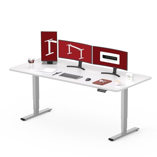 SANODESK EC4 Höhenverstellbarer Schreibtisch (180x80cm) mit 2 starken Motoren Elektrisch Schreibtisch Plus 3-Fach-Teleskop, mit Memory-Steuerung - Stehtisch von SANODESK