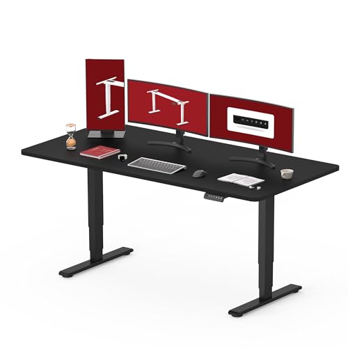 SANODESK EC4 Höhenverstellbarer Schreibtisch (160x80cm) mit 2 Motoren Elektrisch Schreibtisch Plus 3-Fach-Teleskop, mit Memory-Steuerung - Stehtisch von SANODESK