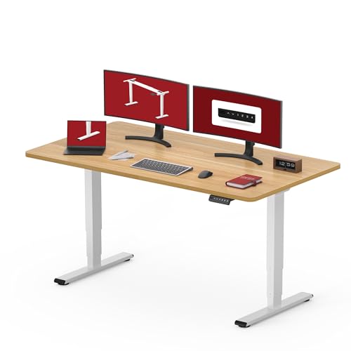 SANODESK EC4 höhenverstellbarer Schreibtisch elektrisch (120x80cm) mit 2 Motoren Elektrisch Schreibtisch Plus 3-Fach-Teleskop, mit Memory-Steuerung - Stehtisch von SANODESK