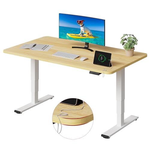 SANODESK Höhenverstellbarer Schreibtisch komplette Tischplatte Schreibtisch Höhenverstellbar Elektrisch Ergonomischer mit Flüsterleisem Dual-Motor 120x80cm von SANODESK