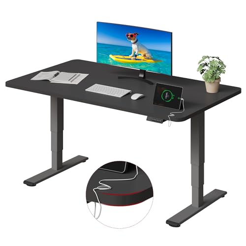 SANODESK Höhenverstellbarer Schreibtisch komplette Tischplatte Schreibtisch Höhenverstellbar Elektrisch Ergonomischer mit Flüsterleisem Dual-Motor 120x80cm von SANODESK