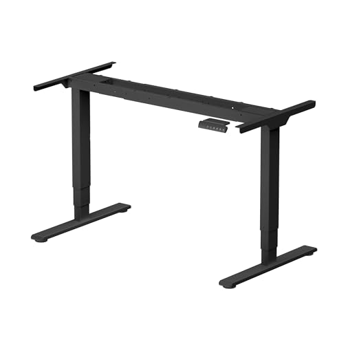 SANODESK EC4 Lite Elektrischer Sitz- und Stehschreibtisch, 3 Säulen mit 2 Motoren, höhenverstellbarer Schreibtisch, Tastaturpanel mit Speicherfunktionen, LED-Höhenanzeige & Anti-Kollisionssystem von SANODESK