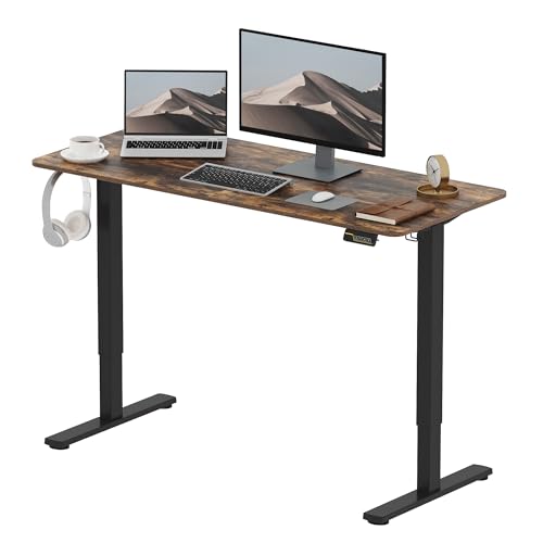 SANODESK Höhenverstellbarer Schreibtisch 120x60 cm, Schreibtisch Höhenverstellbar Elektrisch Ergonomischer Steh-Sitz Tisch Computertisch mit Memory-Funktion(Braun) von SANODESK