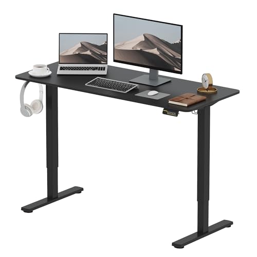 SANODESK Höhenverstellbarer Schreibtisch 140x60 cm, Schreibtisch Höhenverstellbar Elektrisch Ergonomischer Steh-Sitz Tisch Computertisch mit Memory-Funktion(Schwarz) von SANODESK