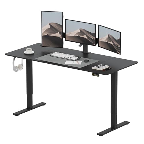 SANODESK Höhenverstellbarer Schreibtisch 180x80 cm, Schreibtisch Höhenverstellbar Elektrisch Ergonomischer Steh-Sitz Tisch Computertisch mit Memory-Funktion(Schwarz) von SANODESK