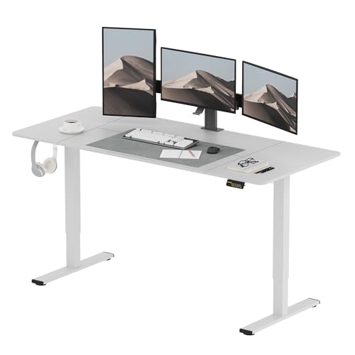 SANODESK Höhenverstellbarer Schreibtisch 180x80 cm, Schreibtisch Höhenverstellbar Elektrisch Ergonomischer Steh-Sitz Tisch Computertisch mit Memory-Funktion(Weiß) von SANODESK