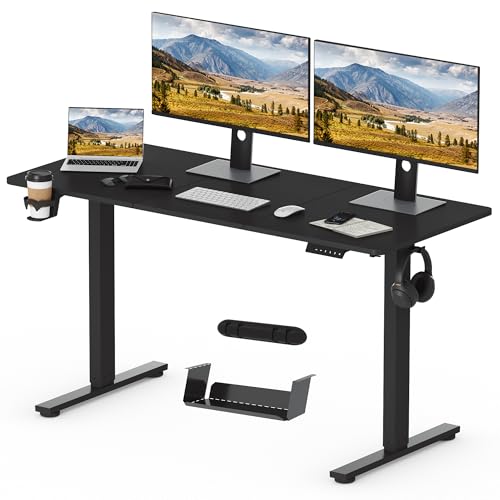 SANODESK Höhenverstellbarer Schreibtisch 140 x 60 cm inkl. 4 Zubehörteilen: Becherhalter, Haken, Aufbewahrungsbox und Kabelmanagement, mit Memory-Funktion, für Büro und Entertainment, Schwarz SANODESK Höhenverstellbarer Schreibtisch 140 x 60 cm inkl. 4 Zubehörteilen: Becherhalter, Haken, Aufbewahrungsbox und Kabelmanagement, mit Memory-Funktion, für Büro und Entertainment, Schwarz von SANODESK