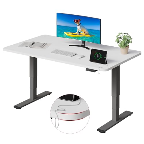 SANODESK Höhenverstellbarer Schreibtisch komplette Tischplatte Schreibtisch Höhenverstellbar Elektrisch Ergonomischer mit Flüsterleisem Dual-Motor 120x80cm von SANODESK