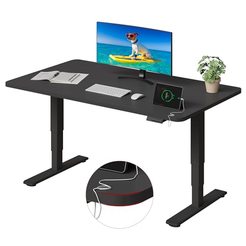 SANODESK Höhenverstellbarer Schreibtisch komplette Tischplatte Schreibtisch Höhenverstellbar Elektrisch Ergonomischer mit Flüsterleisem Dual-Motor 120x80cm von SANODESK