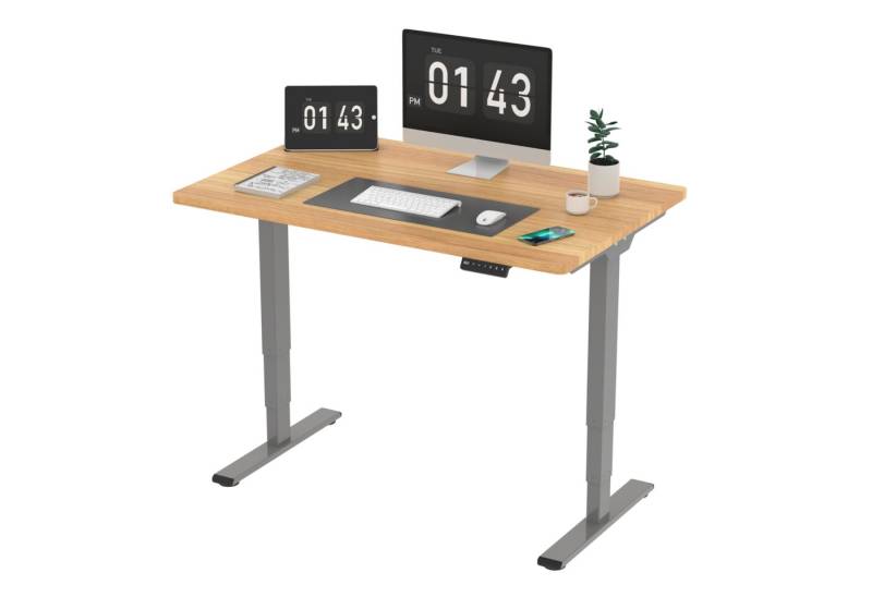 SANODESK Schreibtisch (Höhenverstellbarer Schreibtisch, inkl. Tischplatte), 3-Fach-Teleskop, Praktische Tastatur von SANODESK
